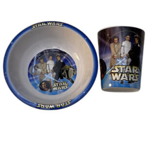 Vtg STAR WARS Attack of the Clones Cup & Bowl Set 2002 Lucasfilm General Mills